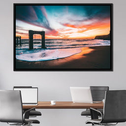 Beach Sunset Old Pier - Johanjjf - NicheCanvas