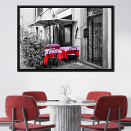 Red Tables In Rome - NicheCanvas