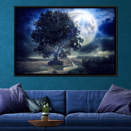 Giant Moon Summer Night - NicheCanvas