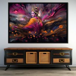 Blissful Krishna - NicheCanvas