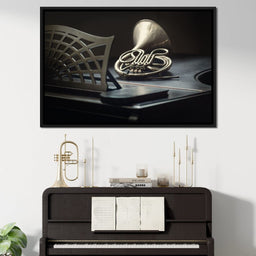 French Horn on the Grand Piano - NicheCanvas