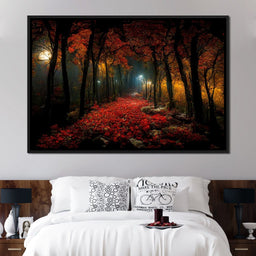 Very Beautiful Forest at Night - NicheCanvas