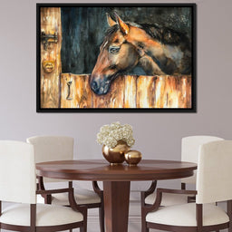 Horse in the Stable - NicheCanvas