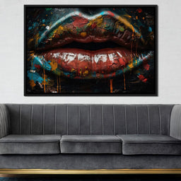 Sensual Womens Lips Graffiti - NicheCanvas