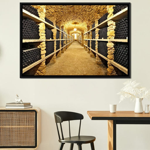 Wall of Wine Bottles Canvas Print