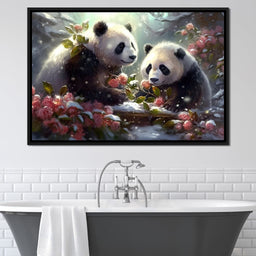 Winter Pandas - Neal Hackett - NicheCanvas