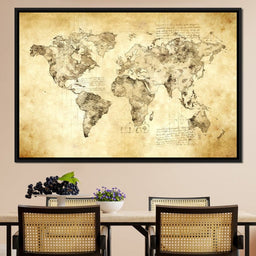 World Map Da Vinci - Mateo - NicheCanvas