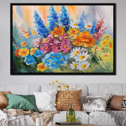 Abstract Bouquet of Spring Flowers - NicheCanvas