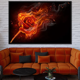 Rose on Fire - NicheCanvas