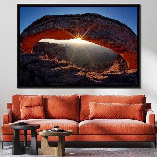 Sunset Mountain Modern Art Wall Decor for Living Room/Bedroom, Hill Natural  Handscape Orange Blue Sky Large Canvas Art Painting Framed Ready to Hang