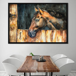 Horse in the Stable - NicheCanvas