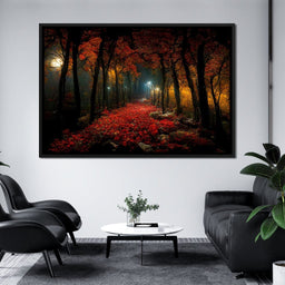 Very Beautiful Forest at Night - NicheCanvas