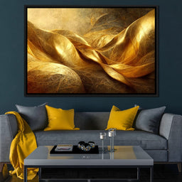 Abstract Golden Swirl - NicheCanvas