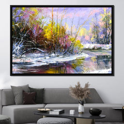 Winter Stream - NicheCanvas