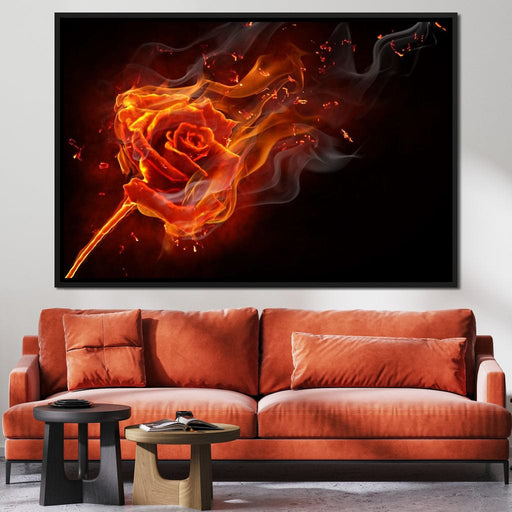 Rose on Fire Canvas Print