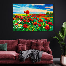 Field of Red Poppies - NicheCanvas