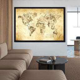 World Map Da Vinci - Mateo - NicheCanvas