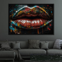 Sensual Womens Lips Graffiti - NicheCanvas