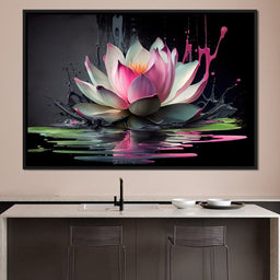 Watercolor Lotus Flower - NicheCanvas