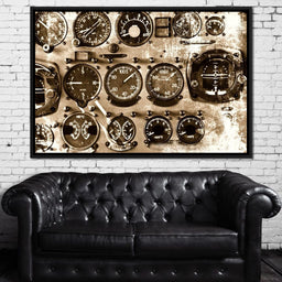 Retro Airplane Instruments - NicheCanvas