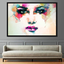 Watercolor Abstract Woman Portrait - NicheCanvas