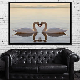 Swans On The Lake - NicheCanvas