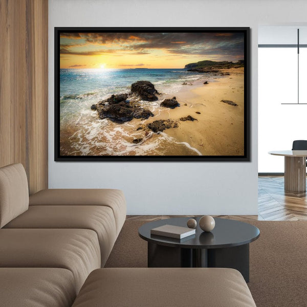 Mediterranean Beach Canvas Print - This photorealistic piture by a best ...