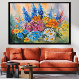 Abstract Bouquet of Spring Flowers - NicheCanvas