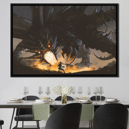 Dark Dragon Clash - NicheCanvas