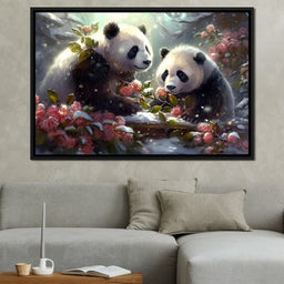 Winter Pandas - Neal Hackett - NicheCanvas