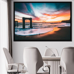 Beach Sunset Old Pier - Johanjjf - NicheCanvas