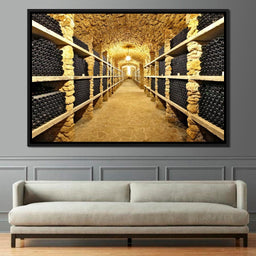 Wall of Wine Bottles - NicheCanvas
