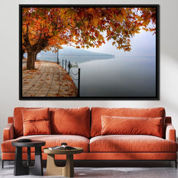 Lakeshore by Fall - NicheCanvas