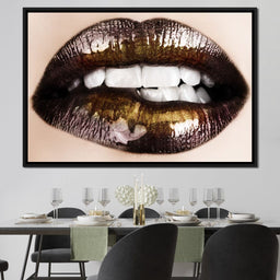 Black & Gold Lips - NicheCanvas