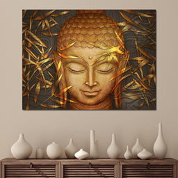 Smiling Golden Buddha - NicheCanvas