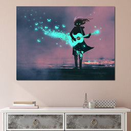 Girl Playing Guitar - NicheCanvas
