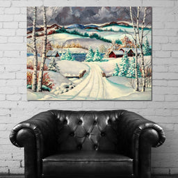 Rural Winter Landscape - NicheCanvas
