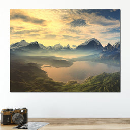 Morning Mist on Serenity Lake - NicheCanvas