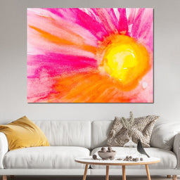 Pink & Orange Watercolor Flower - NicheCanvas