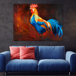 Blue Rooster - NicheCanvas