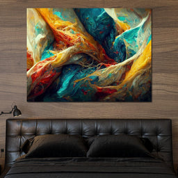 Abstract Colorful Waves - NicheCanvas