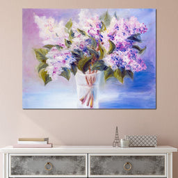Lilacs in a Vase - NicheCanvas