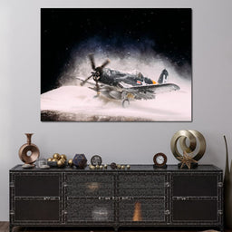 Snowy F4-U Corsair - NicheCanvas