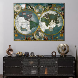 Ancient Historical Map of the World - NicheCanvas