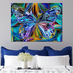 Multicolored Psychedelic Butterfly | NicheCanvas