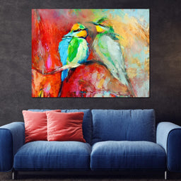 Blue-Tailed Birds - NicheCanvas