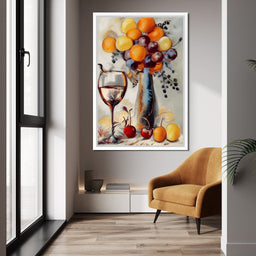 Abstract Wine & Flowers 03 - NicheCanvas