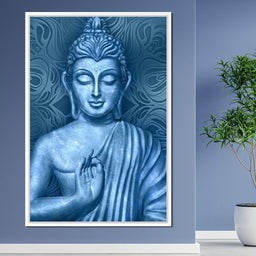 Blue Meditating Buddha - NicheCanvas