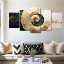 Golden Nautilus Swirl - Tanni Cylon - NicheCanvas