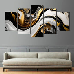 Marble-Lux Collection: Vibrant White & Gold Marble 11 - NicheCanvas